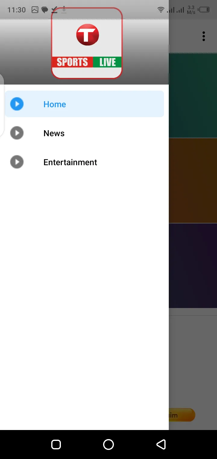 TSports Live home screen showing live cricket and football matches