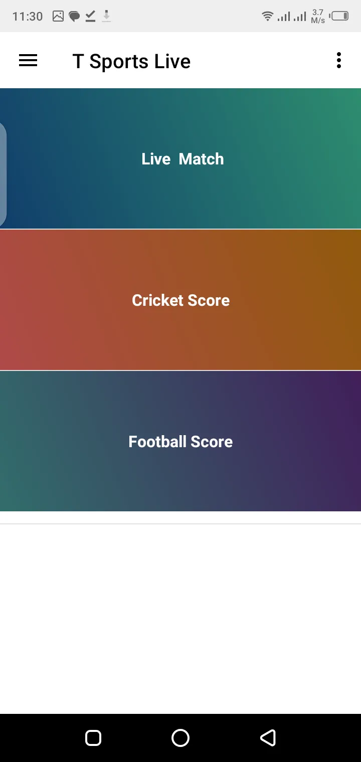 TSports Live sports channels and match schedule navigation